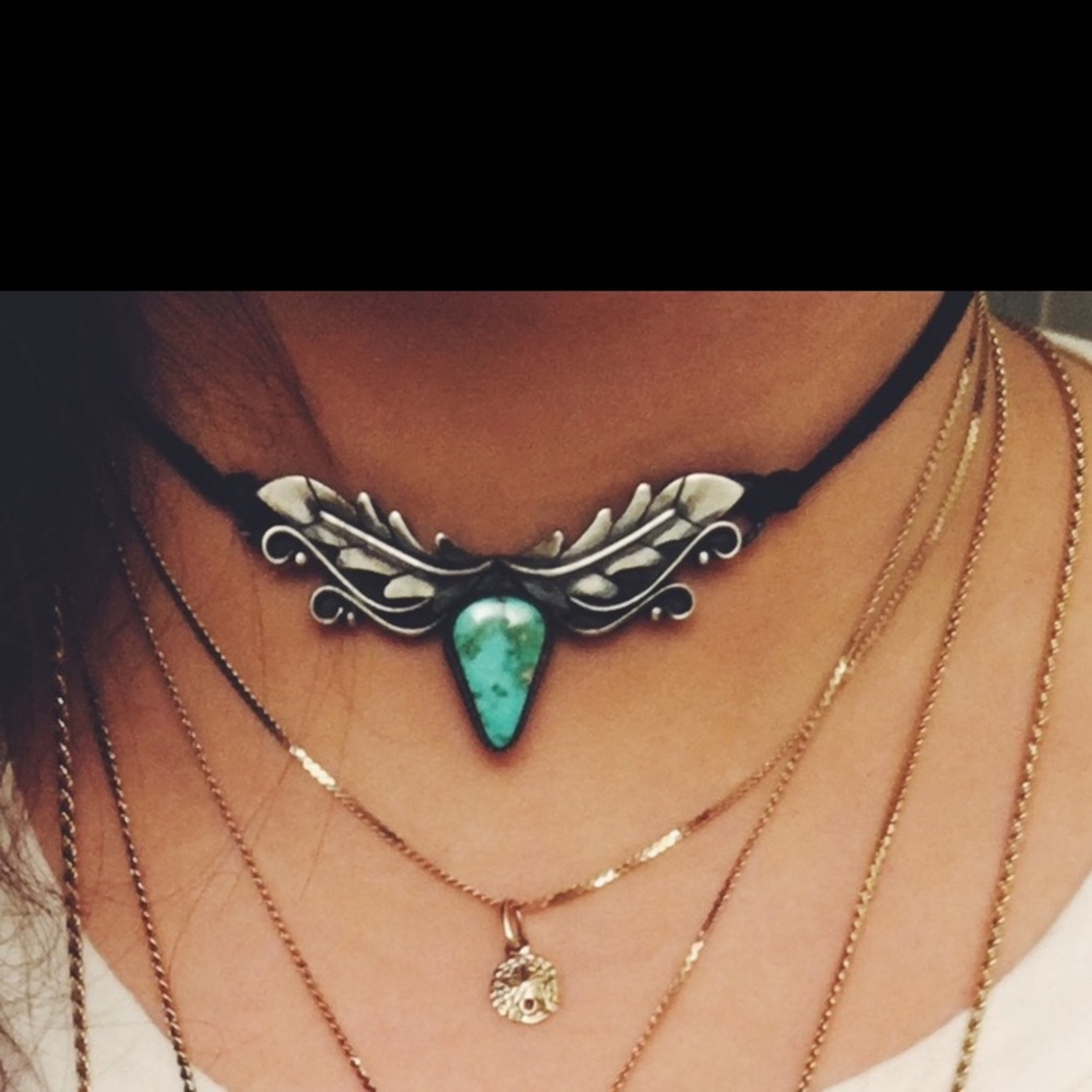 Turquoise and Sterling Silver Choker